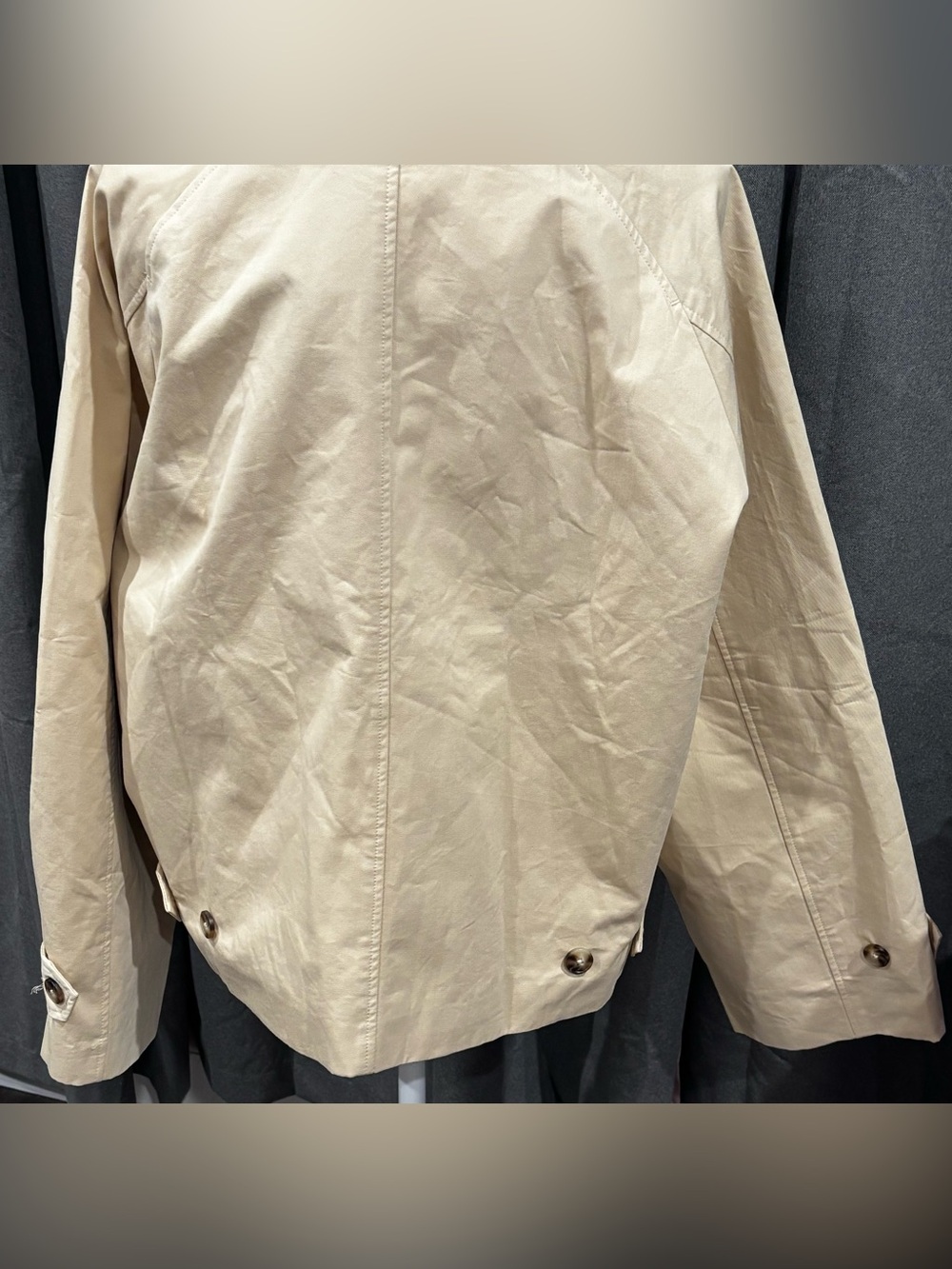 NWT Tuckernuck Khaki Drew Short Trench Coat Tan Medium Preppy Casual Boxy Cotton - Picture 11 of 16